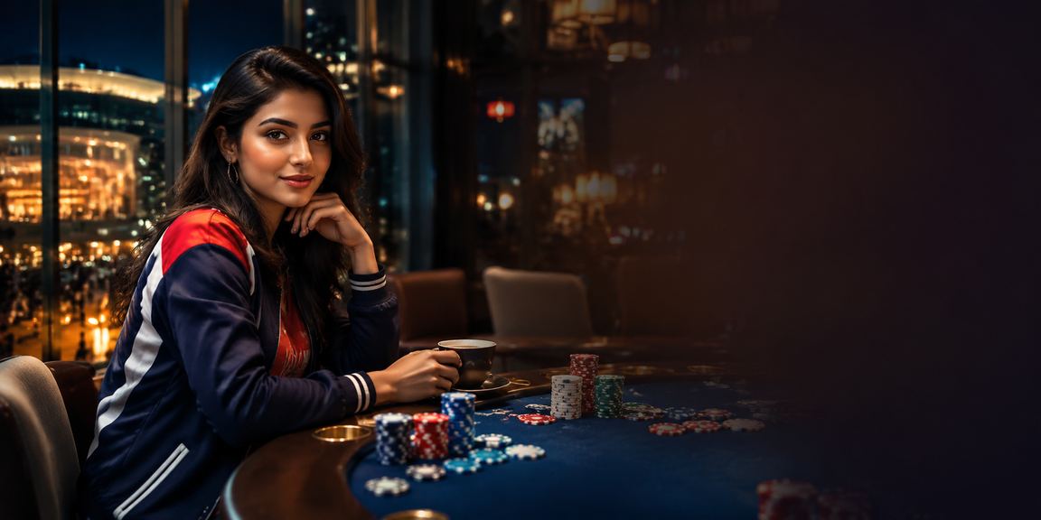 User interface showing casino chips and live table